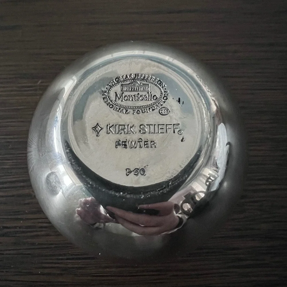 Kirk Stieff‎ Pewter Cup Monticello Thomas Jefferson Vintage